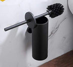 Fashion Toilet Cleaning Brush Holder Sets Wall Mount Stainless Steel Bathroom Accessories Hardware Black Chrome Toilet Bowl Brush with Stainless Steel Handle Durable Bristles Deep Cleaning Compact Bathroom Brush Save Space Good Grip Anti-Drip Stevvex
