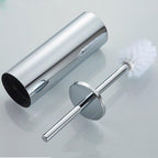 Fashion Toilet Cleaning Brush Holder Sets Wall Mount Stainless Steel Bathroom Accessories Hardware Black Chrome Toilet Bowl Brush with Stainless Steel Handle Durable Bristles Deep Cleaning Compact Bathroom Brush Save Space Good Grip Anti-Drip Stevvex