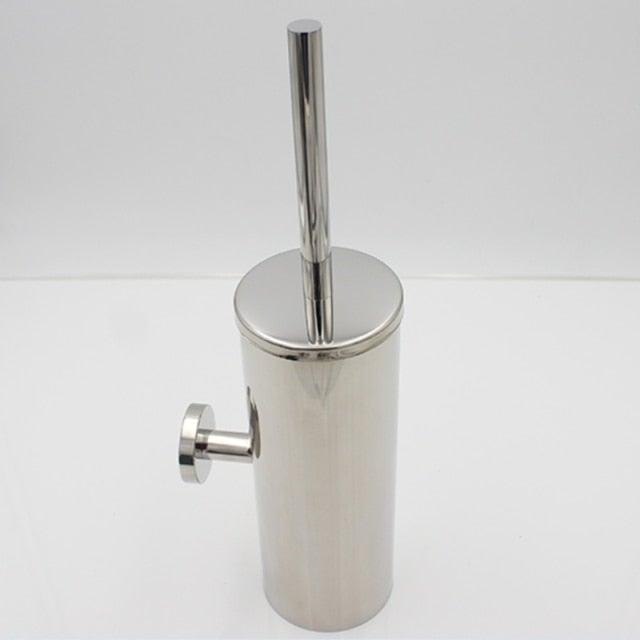 Fashion Toilet Cleaning Brush Holder Sets Wall Mount Stainless Steel Bathroom Accessories Hardware Black Chrome Toilet Bowl Brush with Stainless Steel Handle Durable Bristles Deep Cleaning Compact Bathroom Brush Save Space Good Grip Anti-Drip Stevvex
