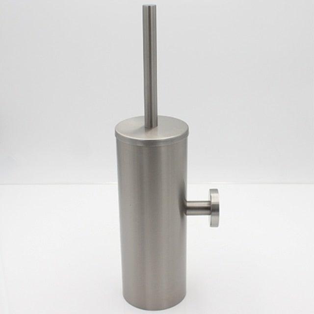 Fashion Toilet Cleaning Brush Holder Sets Wall Mount Stainless Steel Bathroom Accessories Hardware Black Chrome Toilet Bowl Brush with Stainless Steel Handle Durable Bristles Deep Cleaning Compact Bathroom Brush Save Space Good Grip Anti-Drip Stevvex