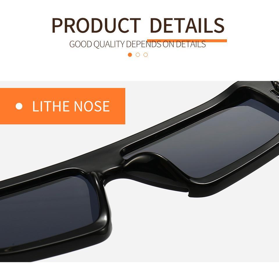 Fashion Trendy Chunky Frame 90s Rectangle Popular & Unique Square Small Sunglasses For Women & Men Rectangle Personalized Sun Glasses Design Outdoor Decent Shades Eyewear Stevvex