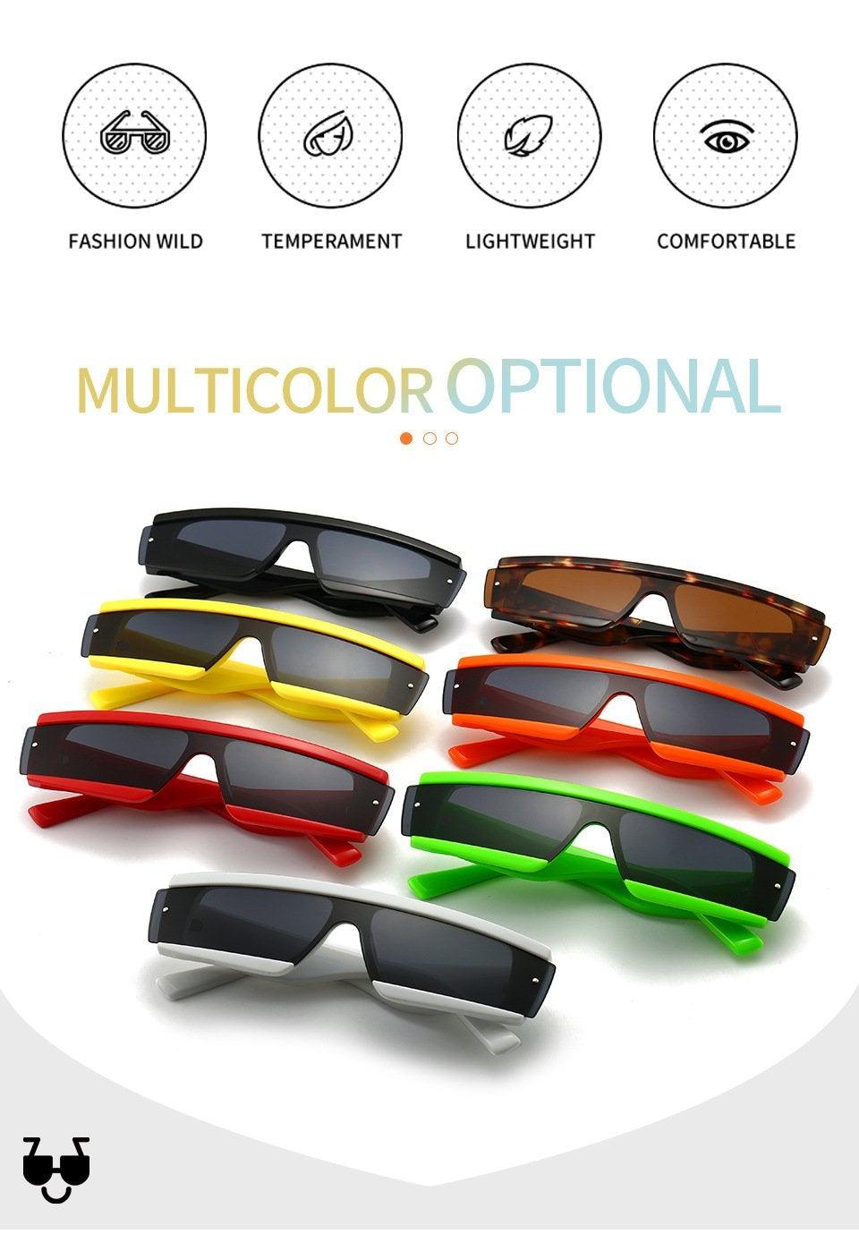 Fashion Trendy Chunky Frame 90s Rectangle Popular & Unique Square Small Sunglasses For Women & Men Rectangle Personalized Sun Glasses Design Outdoor Decent Shades Eyewear Stevvex