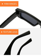 Fashion Trendy Chunky Frame 90s Rectangle Popular & Unique Square Small Sunglasses For Women & Men Rectangle Personalized Sun Glasses Design Outdoor Decent Shades Eyewear Stevvex