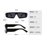 Fashion Trendy Chunky Frame 90s Rectangle Popular & Unique Square Small Sunglasses For Women & Men Rectangle Personalized Sun Glasses Design Outdoor Decent Shades Eyewear Stevvex