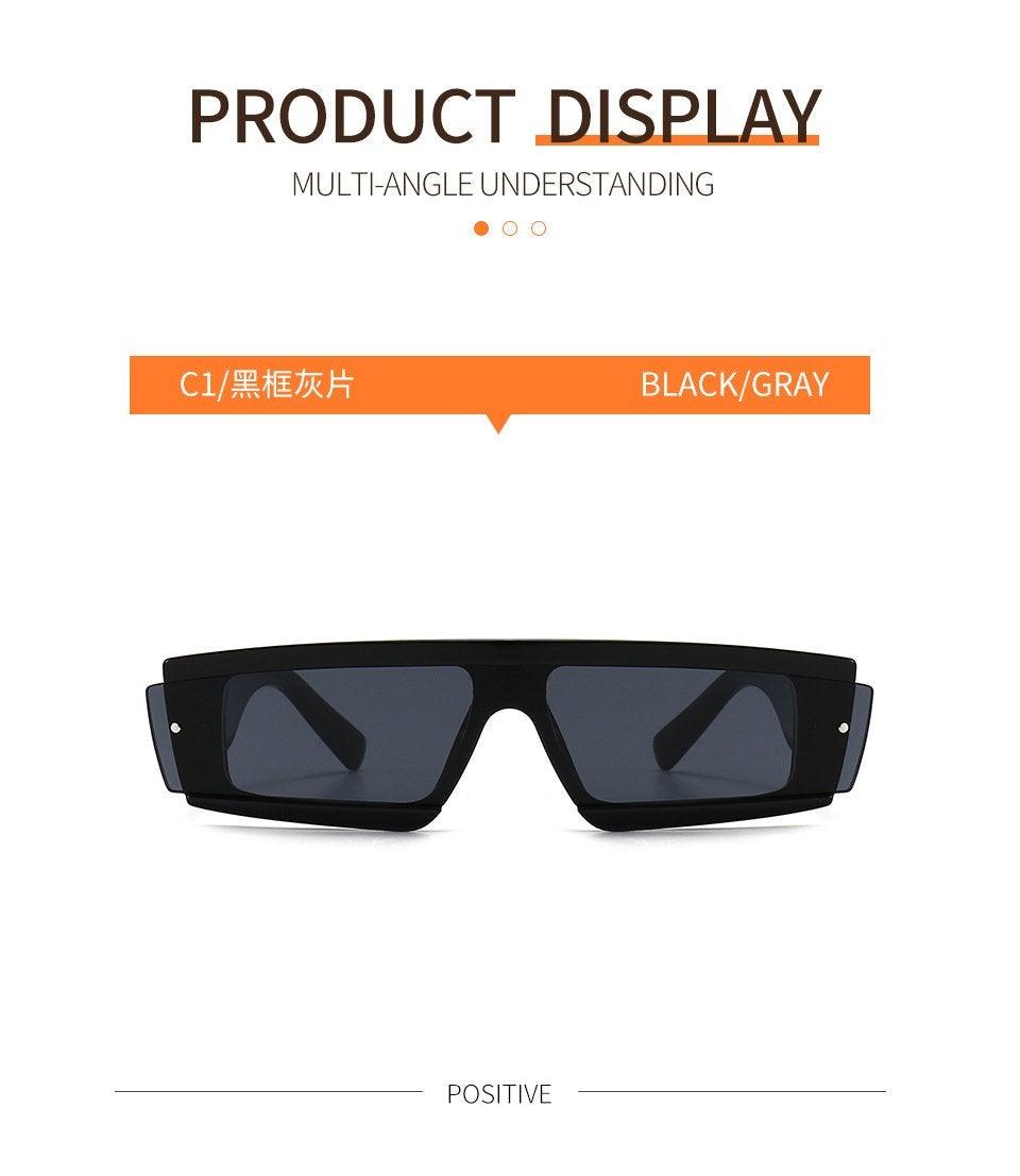 Fashion Trendy Chunky Frame 90s Rectangle Popular & Unique Square Small Sunglasses For Women & Men Rectangle Personalized Sun Glasses Design Outdoor Decent Shades Eyewear Stevvex