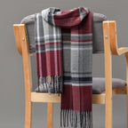 Fashion Winter Casual Classic Soft Plaid Popular Couple Lightweight Tartan Muffler Warm Scarf Cashmere Scarves Shawls Wraps Lightweight Women Warm Lattice Scarves Cashmere Hijab For Women Stevvex