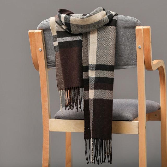Fashion Winter Casual Classic Soft Plaid Popular Couple Lightweight Tartan Muffler Warm Scarf Cashmere Scarves Shawls Wraps Lightweight Women Warm Lattice Scarves Cashmere Hijab For Women Stevvex