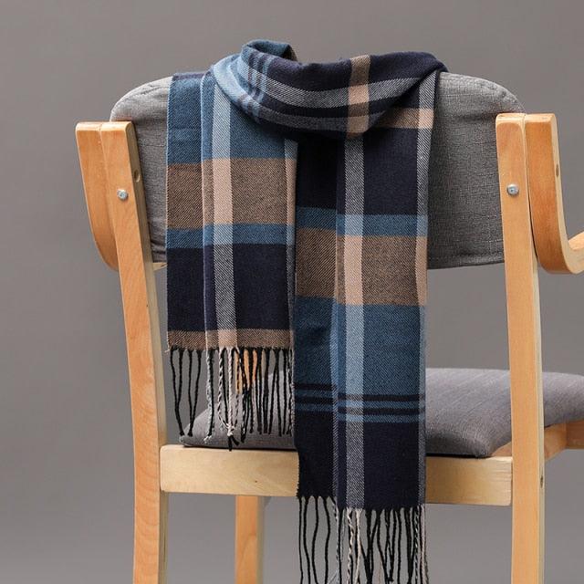 Fashion Winter Casual Classic Soft Plaid Popular Couple Lightweight Tartan Muffler Warm Scarf Cashmere Scarves Shawls Wraps Lightweight Women Warm Lattice Scarves Cashmere Hijab For Women Stevvex