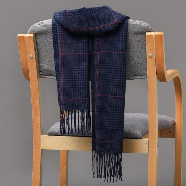 Fashion Winter Casual Classic Soft Plaid Popular Couple Lightweight Tartan Muffler Warm Scarf Cashmere Scarves Shawls Wraps Lightweight Women Warm Lattice Scarves Cashmere Hijab For Women Stevvex