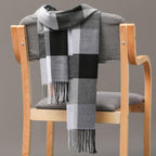 Fashion Winter Casual Classic Soft Plaid Popular Couple Lightweight Tartan Muffler Warm Scarf Cashmere Scarves Shawls Wraps Lightweight Women Warm Lattice Scarves Cashmere Hijab For Women Stevvex