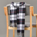 Fashion Winter Casual Classic Soft Plaid Popular Couple Lightweight Tartan Muffler Warm Scarf Cashmere Scarves Shawls Wraps Lightweight Women Warm Lattice Scarves Cashmere Hijab For Women Stevvex