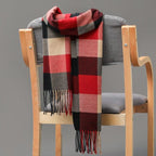 Fashion Winter Casual Classic Soft Plaid Popular Couple Lightweight Tartan Muffler Warm Scarf Cashmere Scarves Shawls Wraps Lightweight Women Warm Lattice Scarves Cashmere Hijab For Women Stevvex