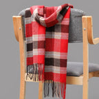 Fashion Winter Casual Classic Soft Plaid Popular Couple Lightweight Tartan Muffler Warm Scarf Cashmere Scarves Shawls Wraps Lightweight Women Warm Lattice Scarves Cashmere Hijab For Women Stevvex