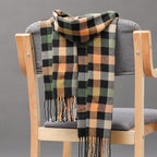 Fashion Winter Casual Classic Soft Plaid Popular Couple Lightweight Tartan Muffler Warm Scarf Cashmere Scarves Shawls Wraps Lightweight Women Warm Lattice Scarves Cashmere Hijab For Women Stevvex