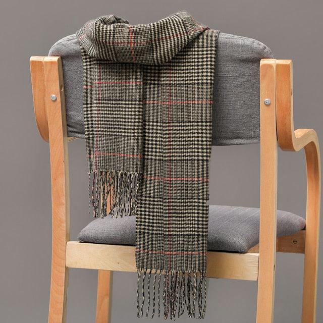 Fashion Winter Casual Classic Soft Plaid Popular Couple Lightweight Tartan Muffler Warm Scarf Cashmere Scarves Shawls Wraps Lightweight Women Warm Lattice Scarves Cashmere Hijab For Women Stevvex