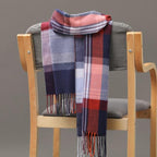 Fashion Winter Casual Classic Soft Plaid Popular Couple Lightweight Tartan Muffler Warm Scarf Cashmere Scarves Shawls Wraps Lightweight Women Warm Lattice Scarves Cashmere Hijab For Women Stevvex