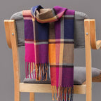 Fashion Winter Casual Classic Soft Plaid Popular Couple Lightweight Tartan Muffler Warm Scarf Cashmere Scarves Shawls Wraps Lightweight Women Warm Lattice Scarves Cashmere Hijab For Women Stevvex