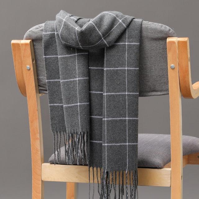 Fashion Winter Casual Classic Soft Plaid Popular Couple Lightweight Tartan Muffler Warm Scarf Cashmere Scarves Shawls Wraps Lightweight Women Warm Lattice Scarves Cashmere Hijab For Women Stevvex