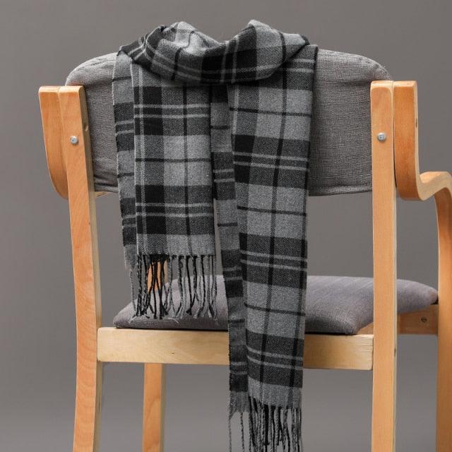 Fashion Winter Casual Classic Soft Plaid Popular Couple Lightweight Tartan Muffler Warm Scarf Cashmere Scarves Shawls Wraps Lightweight Women Warm Lattice Scarves Cashmere Hijab For Women Stevvex
