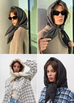 Fashion Winter Light Soft Warm Puffer Neckerchief Puff Neck Scarf Lightweight Head Wrap Headscarf Scarf Triangle Shawl Hood Scarf Puffy For Women