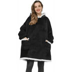 Fashion Winter Oversized Hoodie Women Sweatshirt Hooded Bathrobe Coats Blanket With Sleeves Fleece Christmas TV Blanket Warm Blank Flannel Hoodie Cozy Plush Blanket Hooded Blanket Design Hoodie For Men Women Stevvex