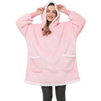 Fashion Winter Oversized Hoodie Women Sweatshirt Hooded Bathrobe Coats Blanket With Sleeves Fleece Christmas TV Blanket Warm Blank Flannel Hoodie Cozy Plush Blanket Hooded Blanket Design Hoodie For Men Women Stevvex