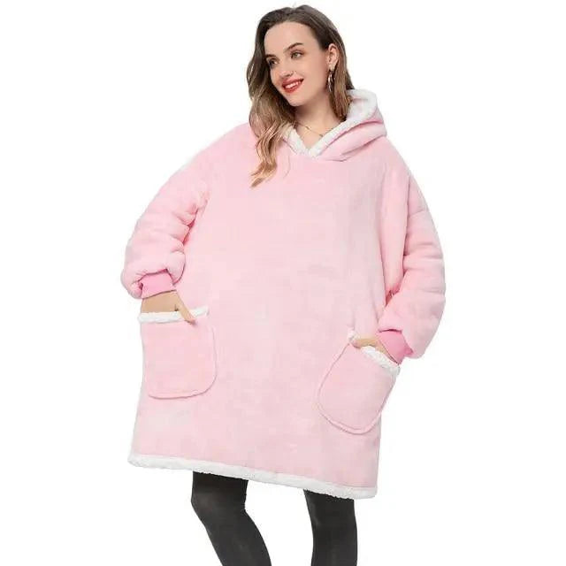 Fashion Winter Oversized Hoodies Sweatshirt Women Men Pullover Giant TV Blanket Hoodie Super Long Blanket With Sleeves  Super Long Flannel Blanket with Sleeves Winter Hoodie for Women Men Giant Fleece Pullover Oversized Hoodie Stevvex
