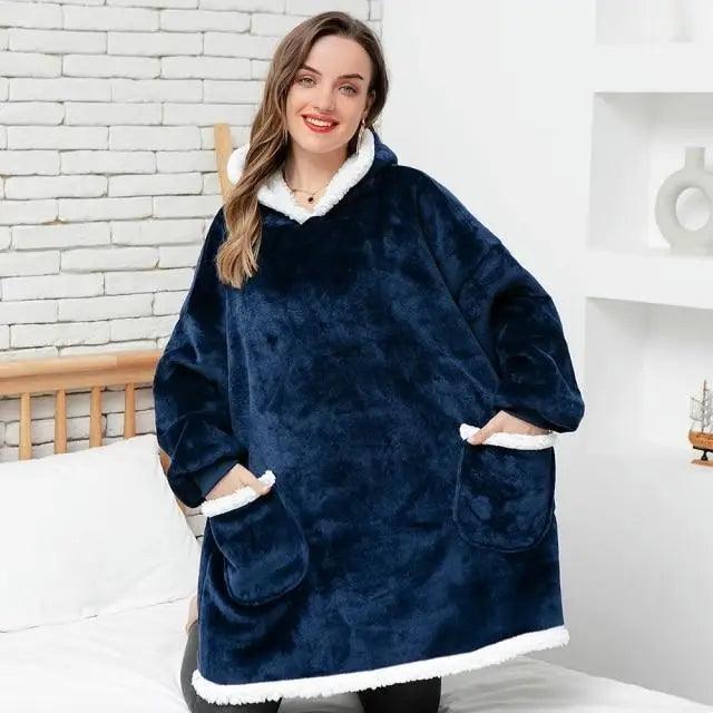 Fashion Winter Oversized Hoodies Sweatshirt Women Men Pullover Giant TV Blanket Hoodie Super Long Blanket With Sleeves  Super Long Flannel Blanket with Sleeves Winter Hoodie for Women Men Giant Fleece Pullover Oversized Hoodie Stevvex