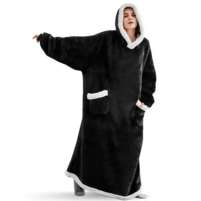 Fashion Winter Oversized Hoodies Sweatshirt Women Men Pullover Giant TV Blanket Hoodie Super Long Blanket With Sleeves  Super Long Flannel Blanket with Sleeves Winter Hoodie for Women Men Giant Fleece Pullover Oversized Hoodie Stevvex