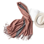 Fashion Winter Solid Soft Scarf Cashmere Lightweight Scarves Shawls Cashmere Escharpe Scarfs Lightweight Shawls Hijabs Shawls Escharpe Elegant Wrap Blanket Bandana Tassel For Lady