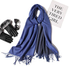 Fashion Winter Solid Soft Scarf Cashmere Lightweight Scarves Shawls Cashmere Escharpe Scarfs Lightweight Shawls Hijabs Shawls Escharpe Elegant Wrap Blanket Bandana Tassel For Lady