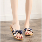 Fashion Woman Beach Floral Pattern Butterfly Knot Slippers Unique Flat Flip Flops Design For Women Outdoor Home Slippers Stevvex