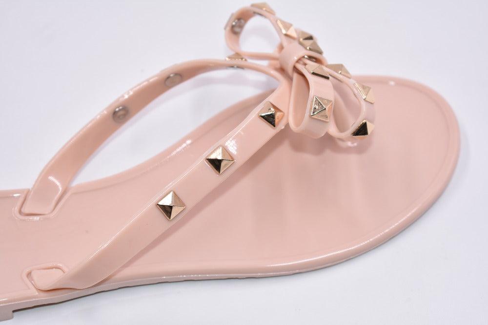 Fashion Woman Flip Flops Summer Shoes Cool Beach Flip Flops Bow Flat Sandals Bowknot Charming Shoes Sandals Flip Flops Thong Sandals With Bow Summer Flat Beach Party Shoes Stevvex