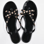 Fashion Woman Flip Flops Summer Shoes Cool Beach Flip Flops Bow Flat Sandals Bowknot Charming Shoes Sandals Flip Flops Thong Sandals With Bow Summer Flat Beach Party Shoes Stevvex