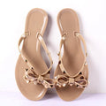 Fashion Woman Flip Flops Summer Shoes Cool Beach Flip Flops Bow Flat Sandals Bowknot Charming Shoes Sandals Flip Flops Thong Sandals With Bow Summer Flat Beach Party Shoes Stevvex