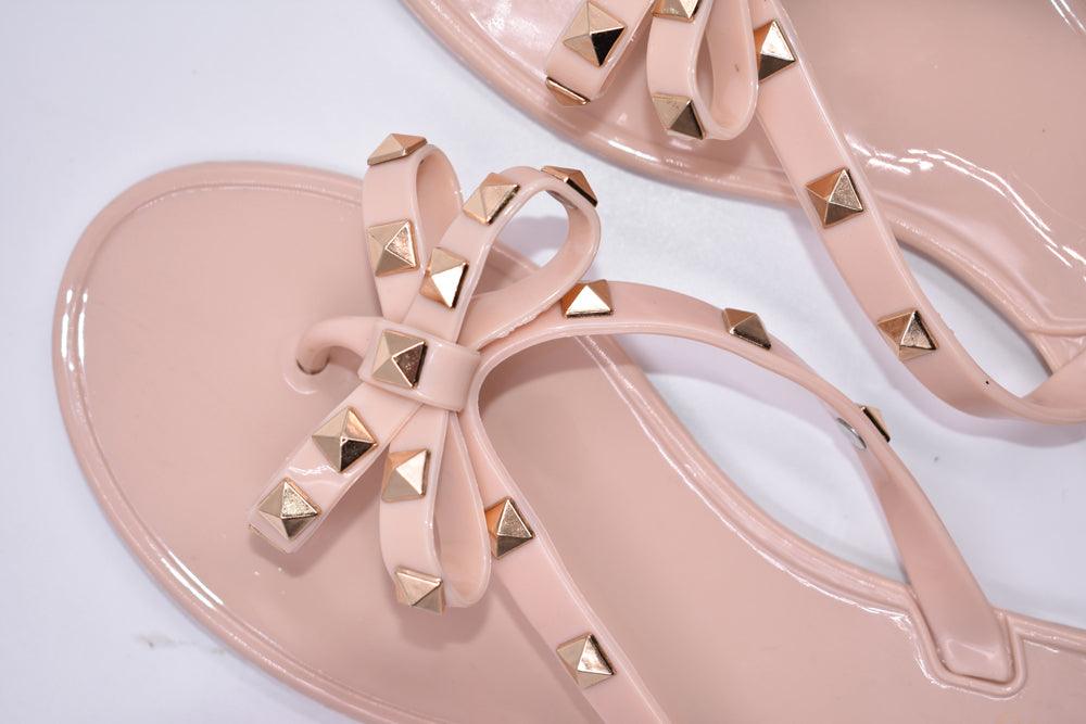 Fashion Woman Flip Flops Summer Shoes Cool Beach Flip Flops Bow Flat Sandals Bowknot Charming Shoes Sandals Flip Flops Thong Sandals With Bow Summer Flat Beach Party Shoes Stevvex