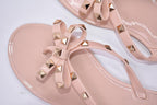 Fashion Woman Flip Flops Summer Shoes Cool Beach Flip Flops Bow Flat Sandals Bowknot Charming Shoes Sandals Flip Flops Thong Sandals With Bow Summer Flat Beach Party Shoes Stevvex
