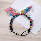 Fashion Women Chiffon Floral Bowknot Braid Headbands Ladies Girl Rabbit Ears Hairband Elastic Banana Leaf Beach Gorgeous Hair Accessories For Women Stevvex