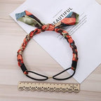 Fashion Women Chiffon Floral Bowknot Braid Headbands Ladies Girl Rabbit Ears Hairband Elastic Banana Leaf Beach Gorgeous Hair Accessories For Women Stevvex