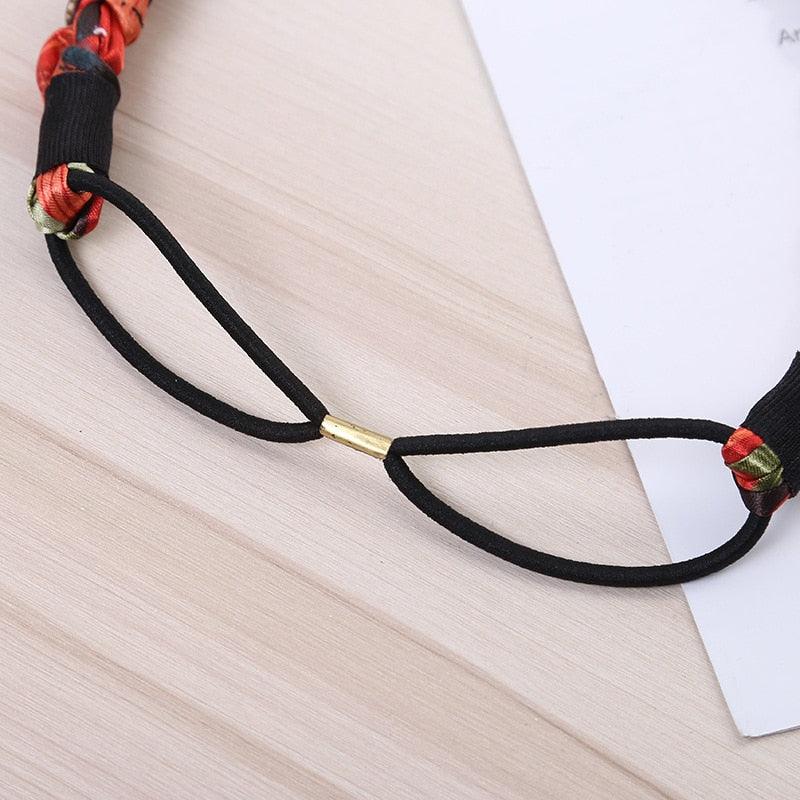 Fashion Women Chiffon Floral Bowknot Braid Headbands Ladies Girl Rabbit Ears Hairband Elastic Banana Leaf Beach Gorgeous Hair Accessories For Women Stevvex