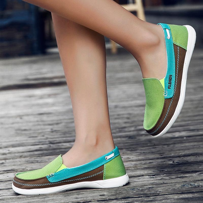 Fashion Women Flat Shoes New Espadrilles Casual Canvas Spring Summer Women Flat Mesh Running Casual Slip On Comfortable Walking Flats Shoes For Womens Stevvex