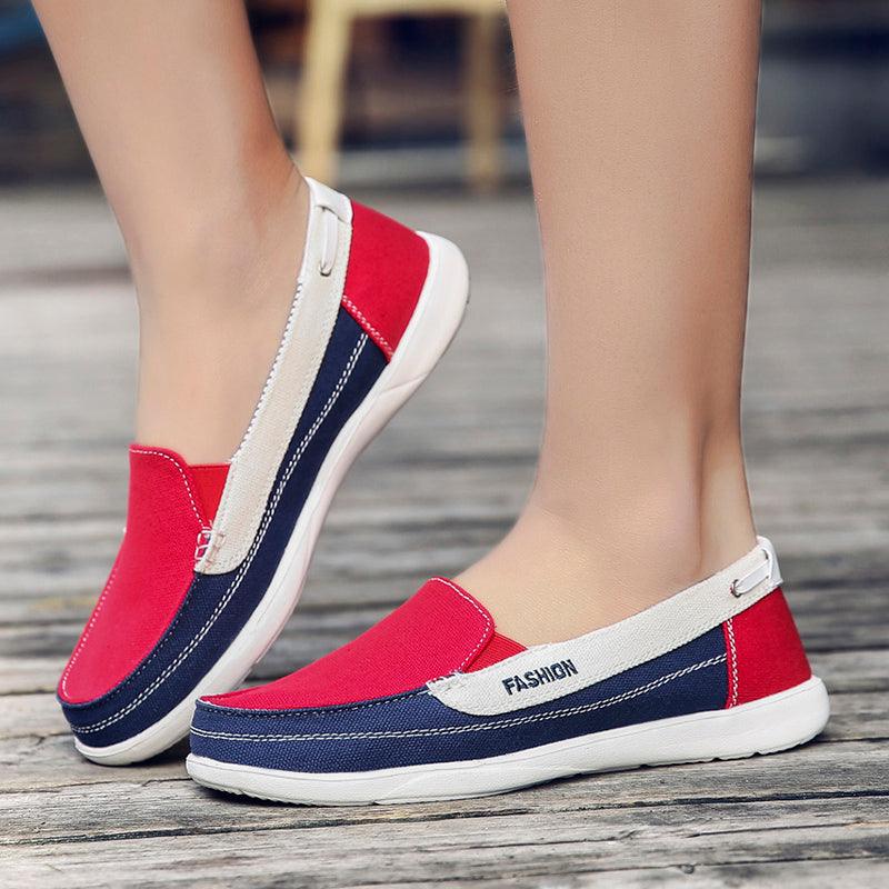 Fashion Women Flat Shoes New Espadrilles Casual Canvas Spring Summer Women Flat Mesh Running Casual Slip On Comfortable Walking Flats Shoes For Womens Stevvex