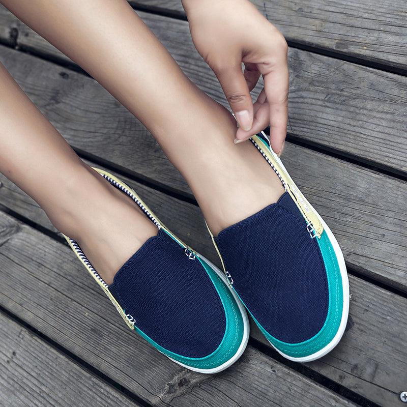 Fashion Women Flat Shoes New Espadrilles Casual Canvas Spring Summer Women Flat Mesh Running Casual Slip On Comfortable Walking Flats Shoes For Womens Stevvex