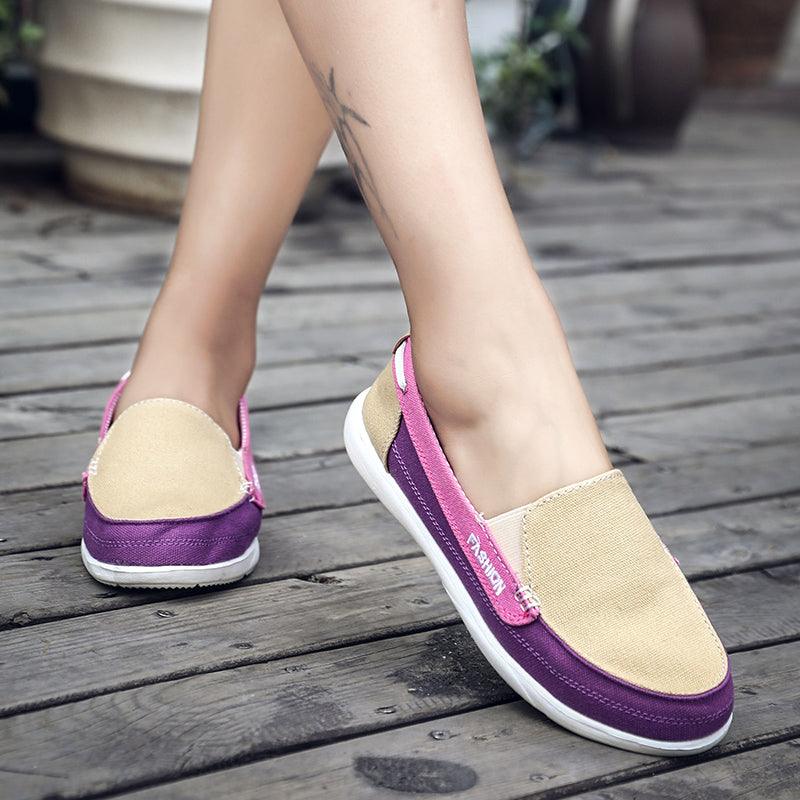 Fashion Women Flat Shoes New Espadrilles Casual Canvas Spring Summer Women Flat Mesh Running Casual Slip On Comfortable Walking Flats Shoes For Womens Stevvex