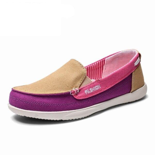Fashion Women Flat Shoes New Espadrilles Casual Canvas Spring Summer Women Flat Mesh Running Casual Slip On Comfortable Walking Flats Shoes For Womens Stevvex