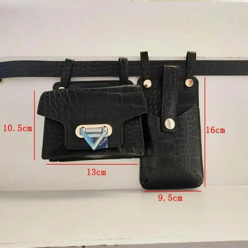Fashion Women Leather Luxury Women Fanny Pack Black Retro Crossbody Shoulder Purse Wallet Party Bag For Women And Girl Stevvex