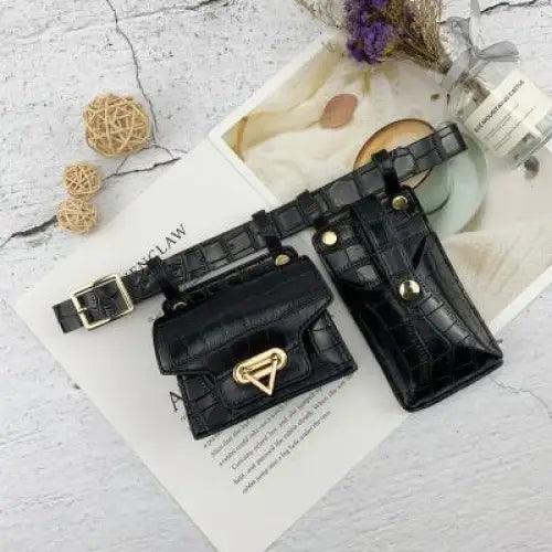 Fashion Women Leather Luxury Women Fanny Pack Black Retro Crossbody Shoulder Purse Wallet Party Bag For Women And Girl Stevvex