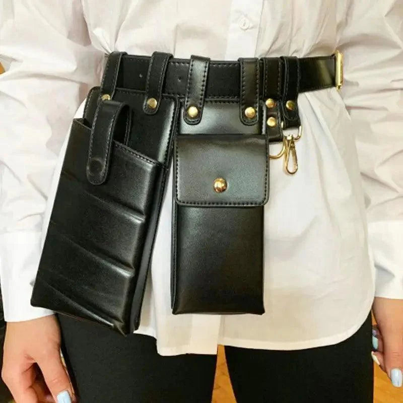 Fashion Women Leather Luxury Women Fanny Pack Black Retro Crossbody Shoulder Purse Wallet Party Bag For Women And Girl Stevvex