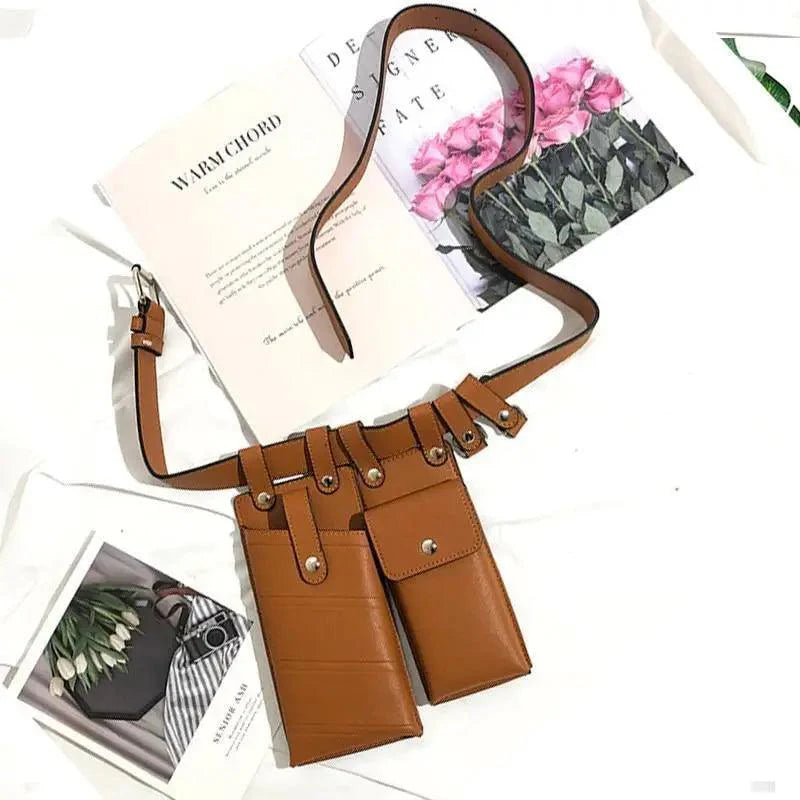 Fashion Women Leather Luxury Women Fanny Pack Black Retro Crossbody Shoulder Purse Wallet Party Bag For Women And Girl Stevvex