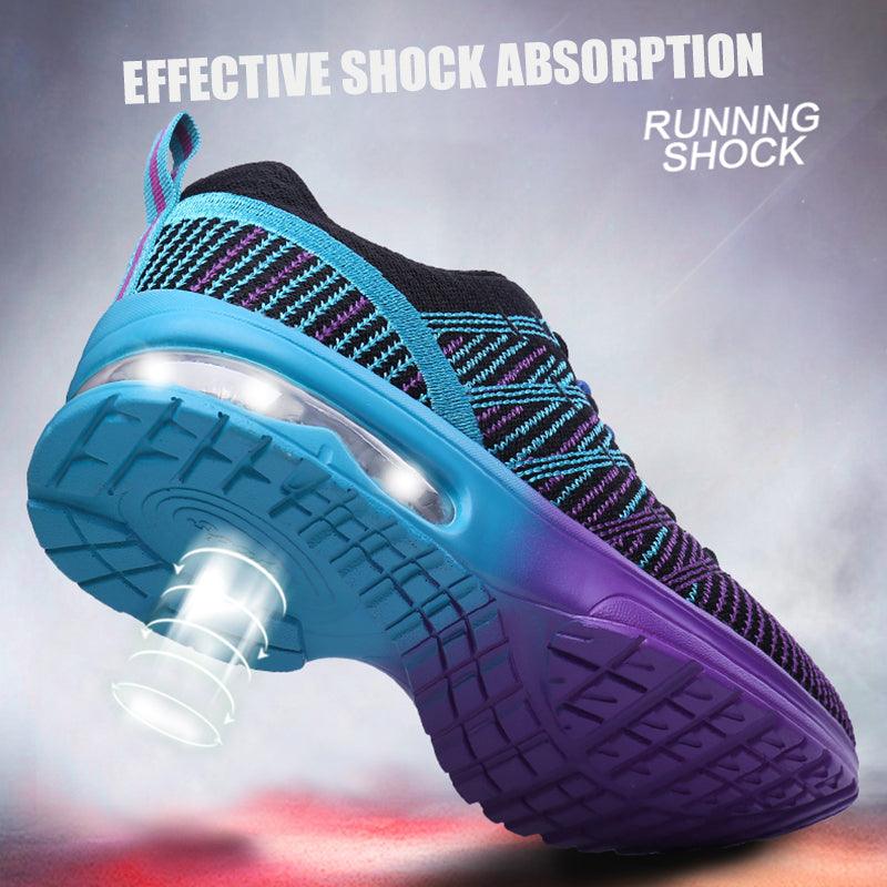 Fashion Women Lightweight Running Shoes Outdoor Sports Shoes Breathable Mesh Comfort Air Cushion Lace Up Sneakers Womans Athletic Sneakers Workout Running Shoes Stevvex